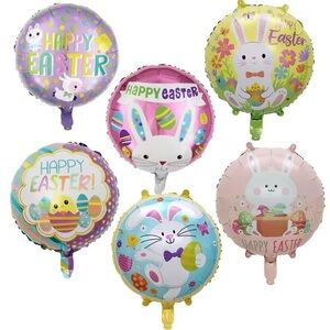 Easter Bunny and Egg Foil Balloons Set